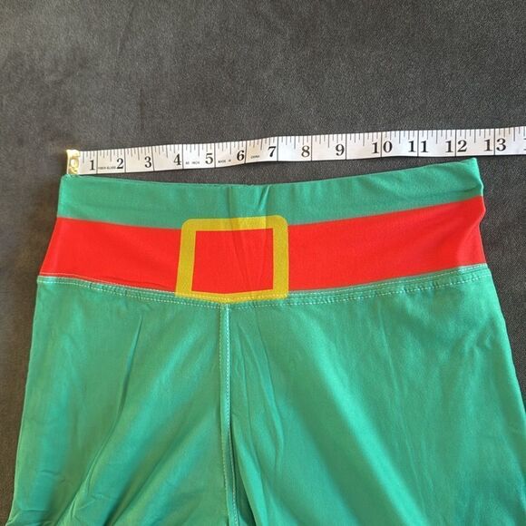 Women’s Holiday Red Green Ankle Length Fun Christmas Leggings Size M (8/10) NEW - Picture 3 of 7